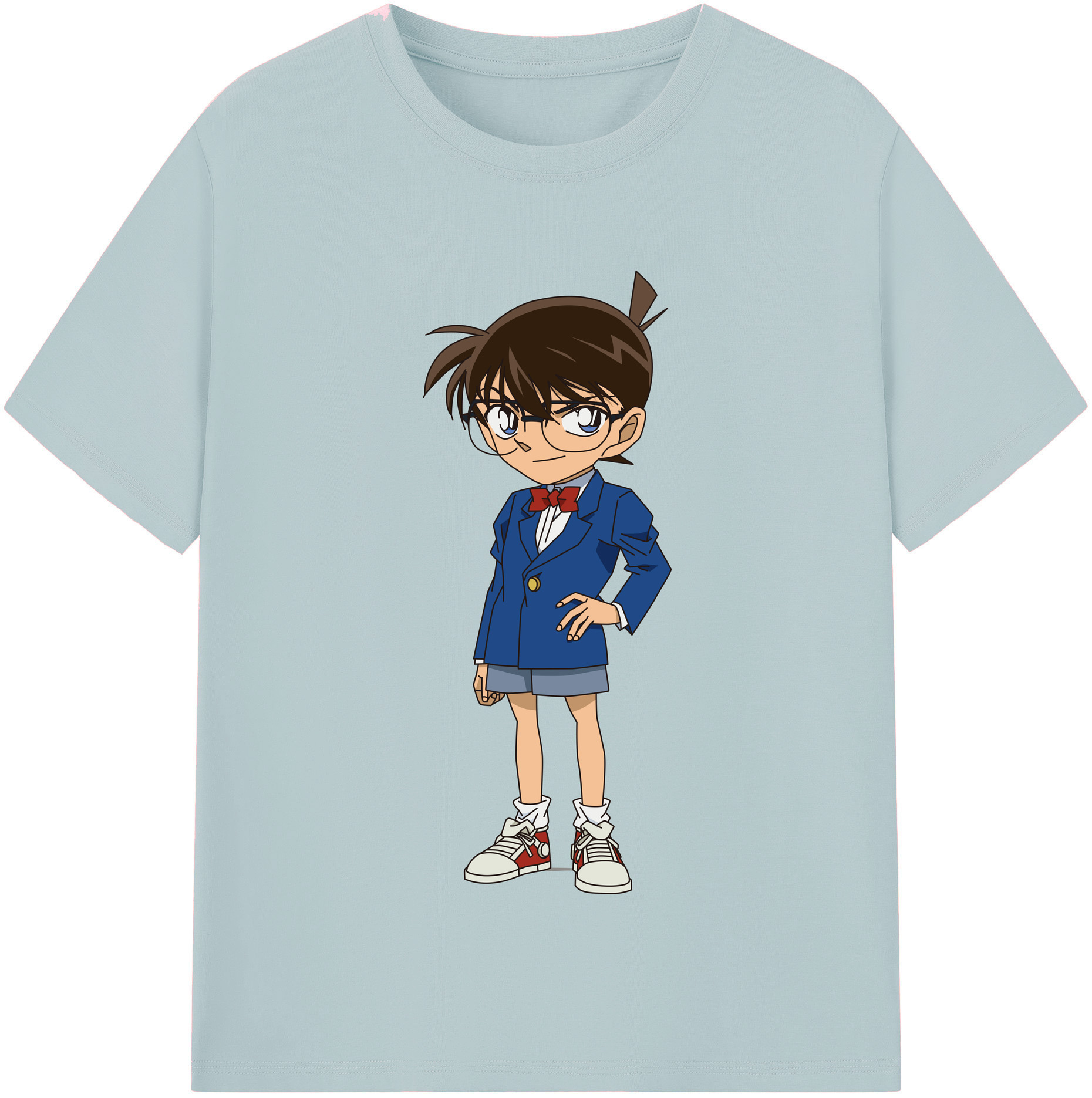 （画像用） 名探偵コナン 江戸川 コナン Detective Conan Conan Edogawa 綿100％半袖Tシャツ（フロントプリント）
